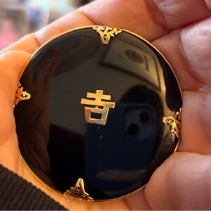 Black and Gold Ming brooch/pendant